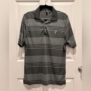 Ashworth Men’s Golf Performance Polo Shirt Striped Gray Medium
